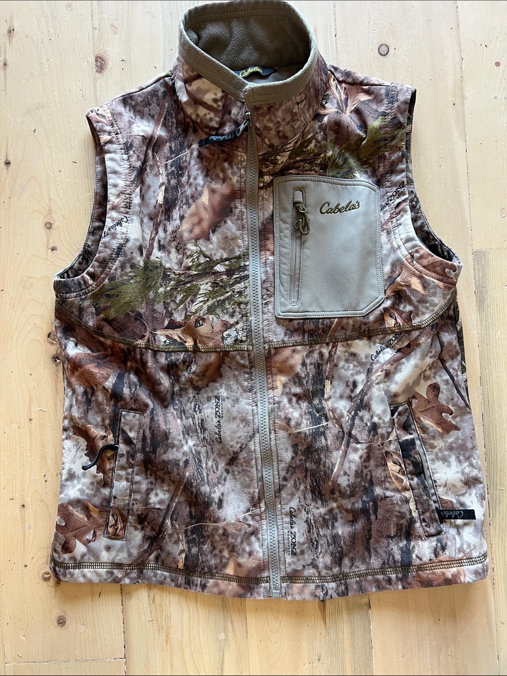 Cabela's Brown Camo Kids Fleece Vest